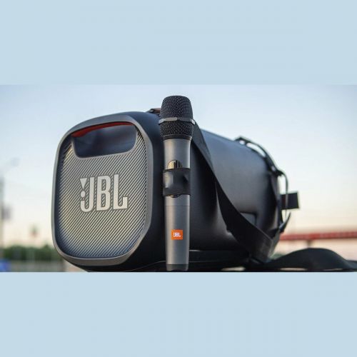 Портативная колонка караоке система с двумя микрофонами JBL Partybox On-The-GO (Реплика 1:1)
