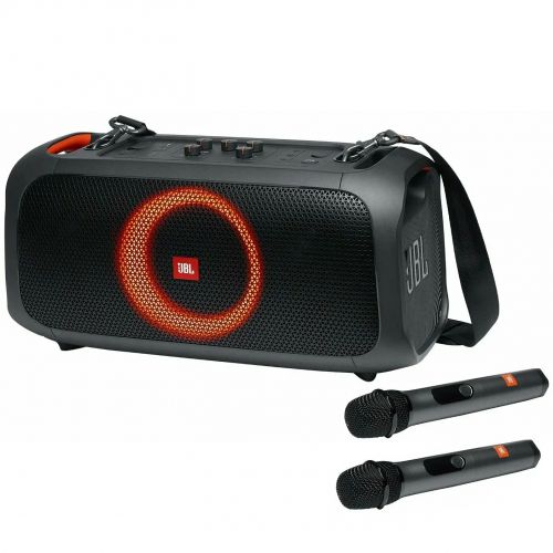 Портативная колонка караоке система с двумя микрофонами JBL Partybox On-The-GO (Реплика 1:1)