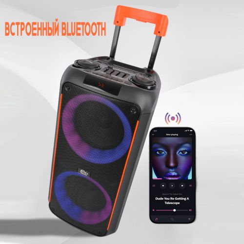 Портативная Bluetooth Караоке колонка ZQS8263 с микрофоном и пультом ДУ