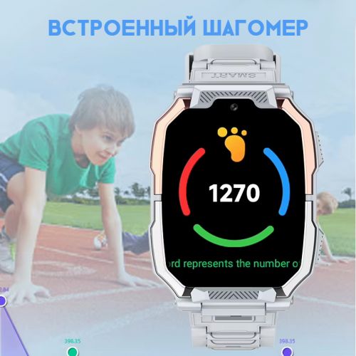 Детские Android смарт часы-телефон Smart Watch X500 с GPS, Sim картой и поддержкой 4G видеозвонков (2+16GB)