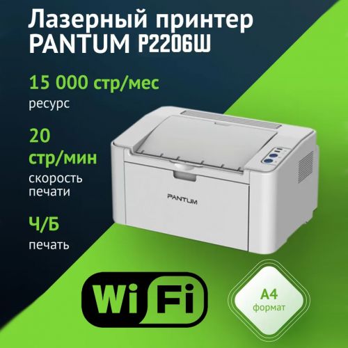 Принтер лазерный черно-белый Pantum P2206W