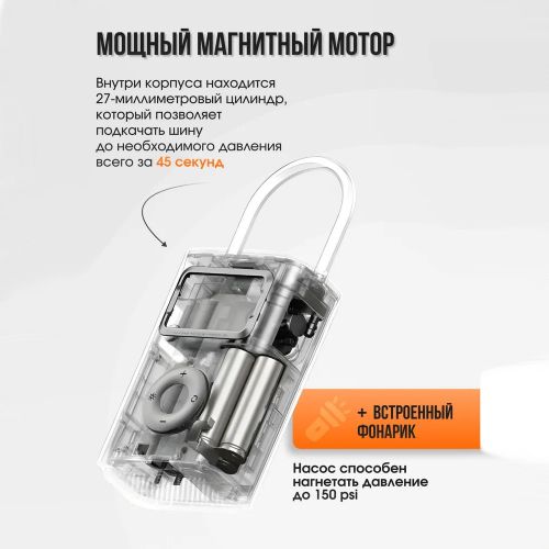 Портативный Компрессор насос со встроенным аккумулятором Xiaomi Mijia inflatable Treasure 2 PRO