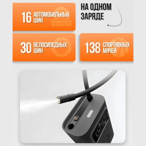Портативный Компрессор насос со встроенным аккумулятором Xiaomi Mijia inflatable Treasure 2 PRO