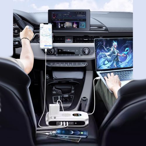 Инвертор автомобильный (преобразователь) с 12 В на 220В OZIO K20-S 300W 4USB + 2TypeC