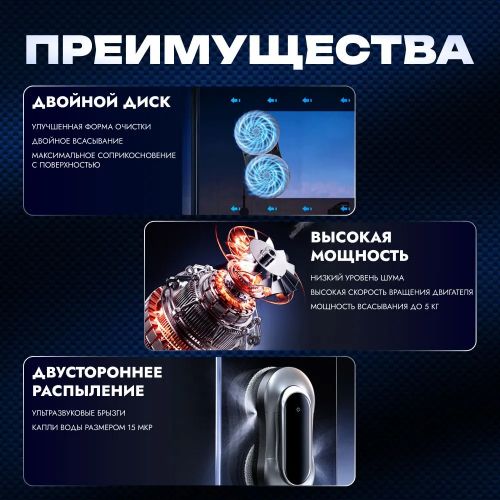 Робот мойщик окон с двумя распылителями Window Cleaning Robot X11 Pro