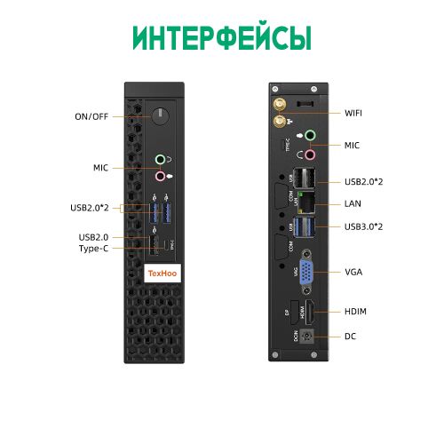 Мини ПК TexHoo D3 Intel i5-12450H (16+512GB)