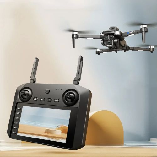 Двухкамерный складной квадрокоптер с пультом и дисплеем Portable Drone M33 Max