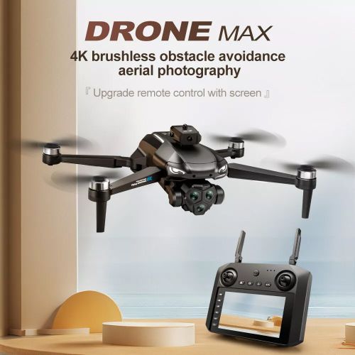 Двухкамерный складной квадрокоптер с пультом и дисплеем Portable Drone M33 Max