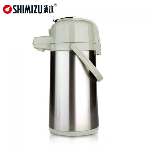 Термос с пневмонасосом и стеклянной колбой Shimizu 2.5Л